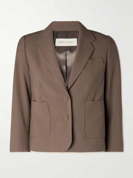  Dries Van Noten Dries Van Noten - Cropped Crepe Blazer - Taupe 