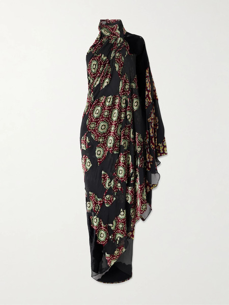  Dries Van Noten Dries Van Noten - Devoré-velvet Halterneck Blouse - Black 