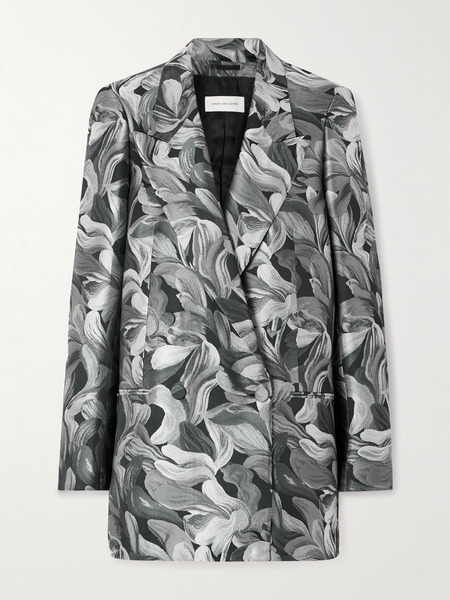  Dries Van Noten Dries Van Noten - Double-breasted Oversized Jacquard Blazer - Black 