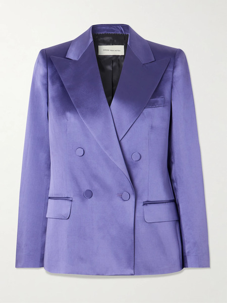  Dries Van Noten Dries Van Noten - Double-breasted Satin Blazer - Purple 