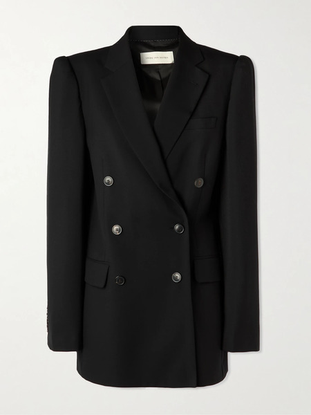  Dries Van Noten Dries Van Noten - Double-breasted Wool And Mohair-blend Twill Blazer - Black 