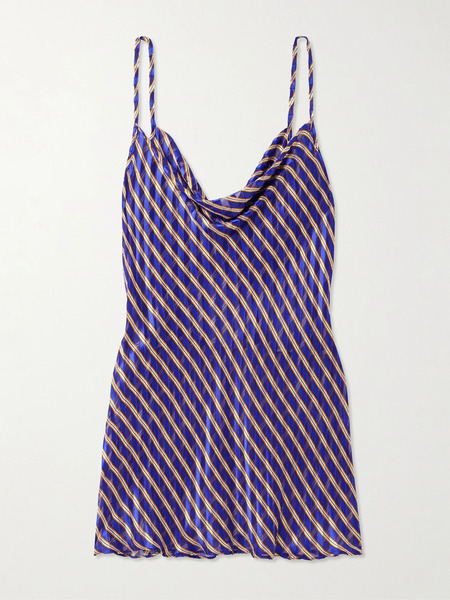  Dries Van Noten Dries Van Noten - Draped Striped Devoré-satin Camisole - Purple 