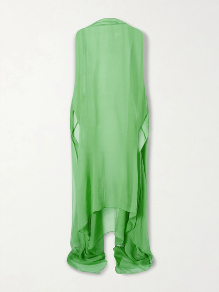  Dries Van Noten Dries Van Noten - Ducy Draped Silk-chiffon Dress - Green 