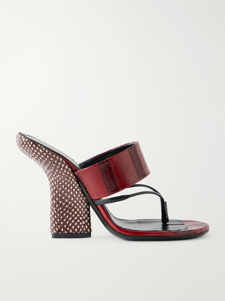  Dries Van Noten Dries Van Noten - Eel-effect Leather Sandals - Red 
