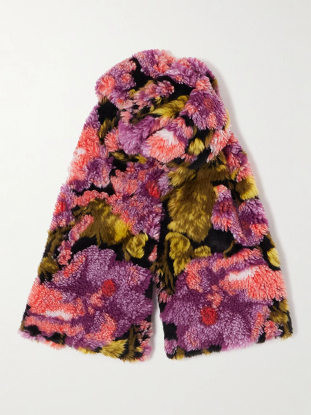  Dries Van Noten Dries Van Noten - Floral-print Plush Scarf - Pink 