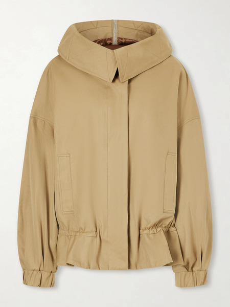  Dries Van Noten Dries Van Noten - Gathered Cotton-twill Hooded Jacket - Beige 