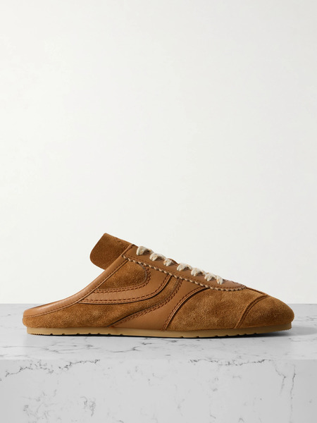  Dries Van Noten Dries Van Noten - Leather-trimmed Suede Slip-on Sneakers - Tan 