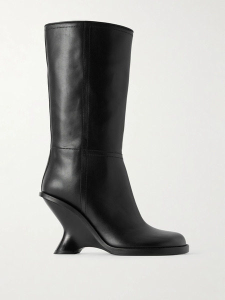 Dries Van Noten Dries Van Noten - Leather Wedge Boots - Black 