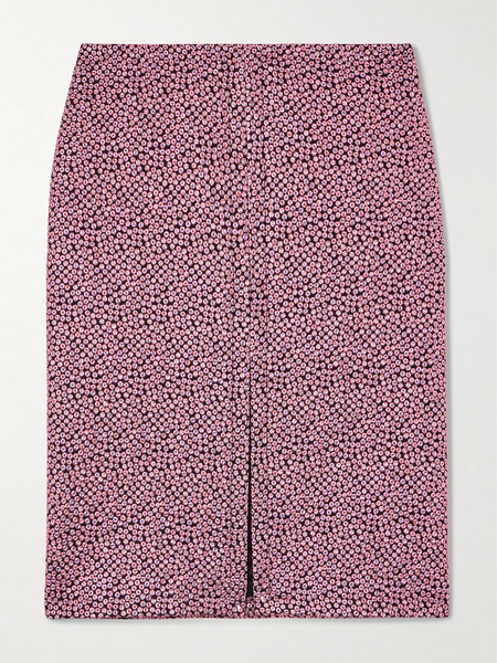  Dries Van Noten Dries Van Noten - Metallic Jacquard-crepon Midi Skirt - Pink 