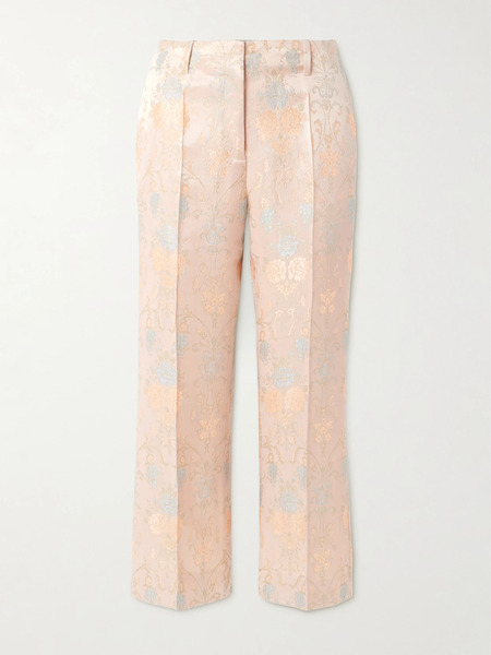  Dries Van Noten Dries Van Noten - Paloma Satin-jacquard Straight-leg Pants - Pastel Pink 