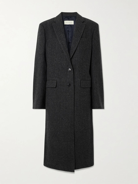  Dries Van Noten Dries Van Noten - Pinstriped Wool-twill Coat - Gray 