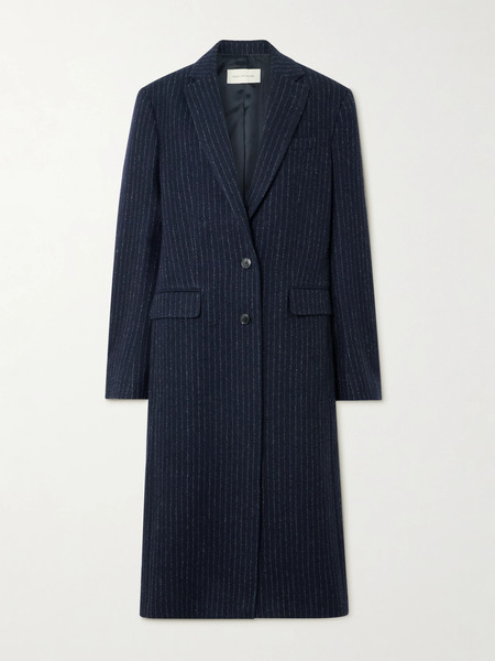  Dries Van Noten Dries Van Noten - Pinstriped Wool-twill Coat - Navy 
