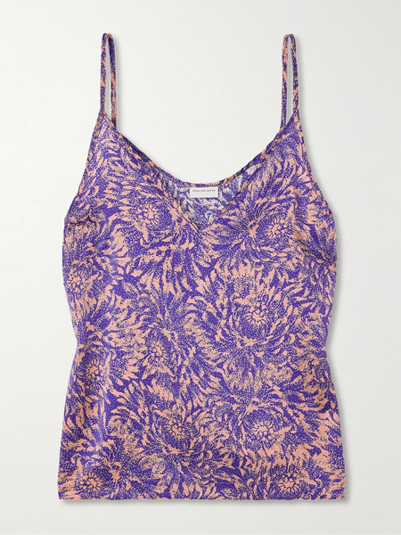  Dries Van Noten Dries Van Noten - Printed Silk-satin Tank - Purple 