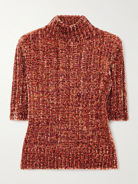  Dries Van Noten Dries Van Noten - Ribbed-knit Chenille Sweater - Orange 