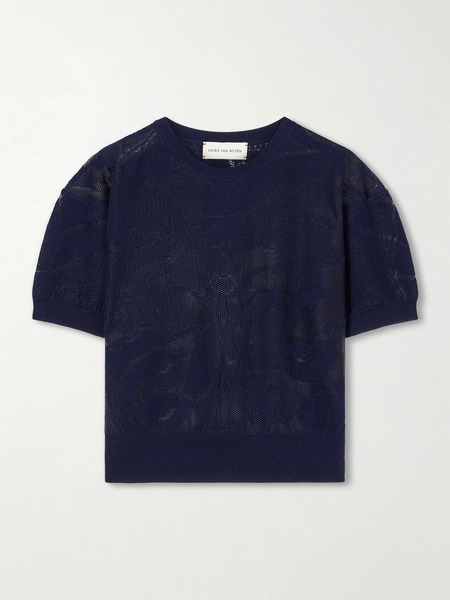  Dries Van Noten Dries Van Noten - Ribbed-knit Cotton-blend Sweater - Navy 