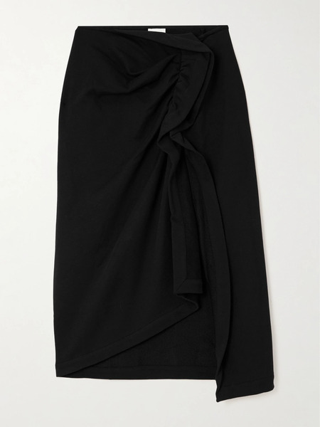  Dries Van Noten Dries Van Noten - Ruffled Cotton Midi Skirt - Black 