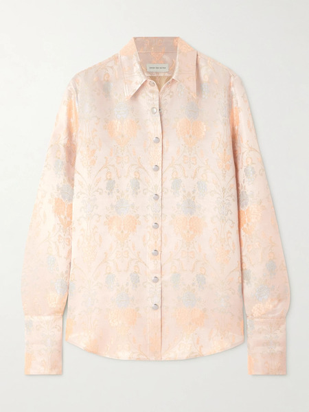  Dries Van Noten Dries Van Noten - Satin-jacquard Shirt - Pastel Pink 