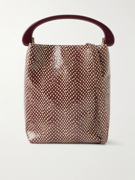 Dries Van Noten Dries Van Noten - Snake-effect Leather Shoulder Bag - Burgundy 