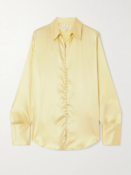  Dries Van Noten Dries Van Noten - Stretch-silk Satin Shirt - Pastel Yellow 