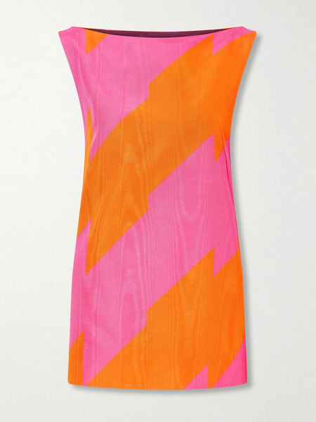  Dries Van Noten Dries Van Noten - Striped Cotton-blend Duchesse-satin Mini Dress - Pink 