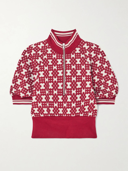  Dries Van Noten Dries Van Noten - Striped Jacquard-knit Half-zip Sweater - Red 