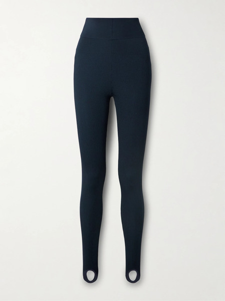  Dries Van Noten Dries Van Noten - Tiflet Ribbed-knit Stirrup Leggings - Navy 