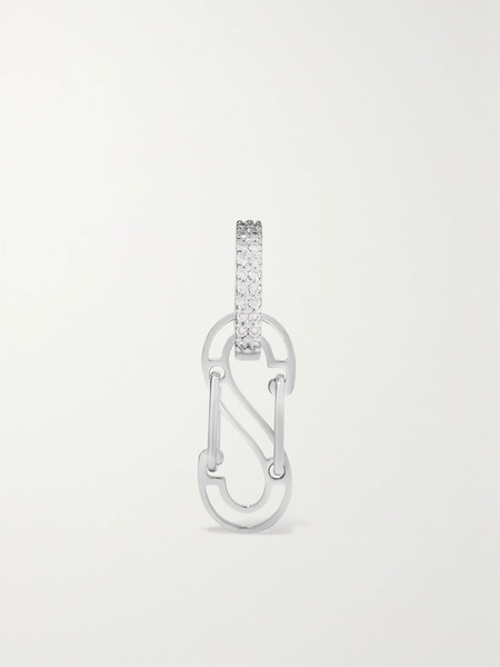  Eéra Eéra - 18-karat White Gold Diamond Single Hoop Earring - Silver 