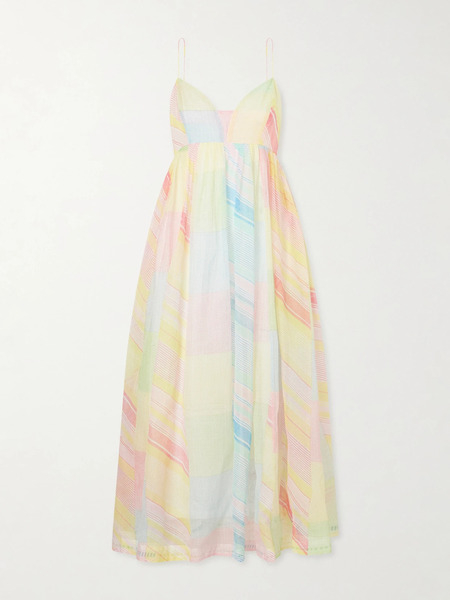  Eka Eka - Yuru Printed Handwoven Cotton-kota Midi Dress - Multi 