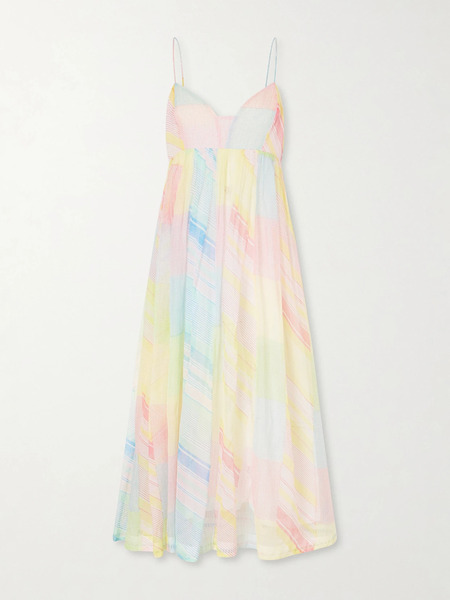  Eka Eka - Yuru Printed Handwoven Cotton-kota Midi Dress - Multi 