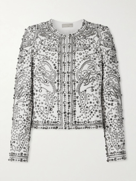  Elie Saab Elie Saab - Studded And Crystal-embellished Cady Jacket - White 