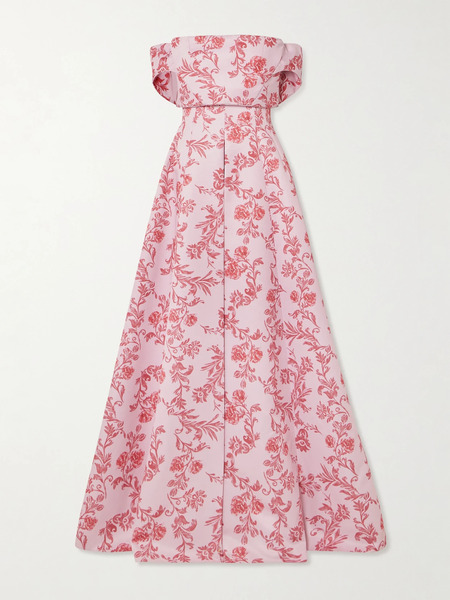  Emilia Wickstead Emilia Wickstead - Auclair Convertible Floral-print Faille Gown - Pink 