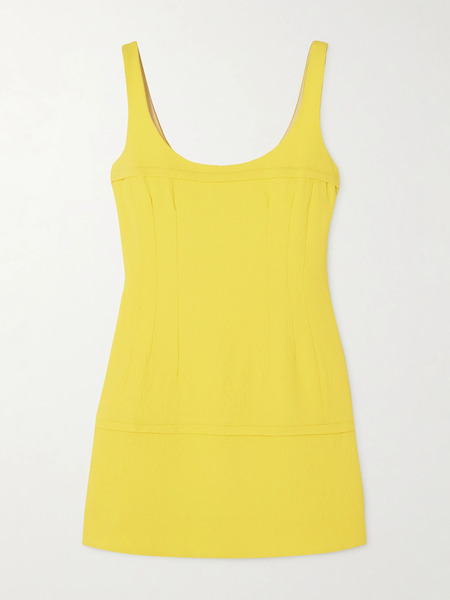  Emilia Wickstead Emilia Wickstead - Beata Hammered-crepe Mini Dress - Yellow 
