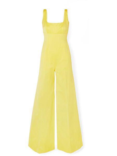  Emilia Wickstead Emilia Wickstead - Delta Cotton-blend Faille Jumpsuit - Yellow 
