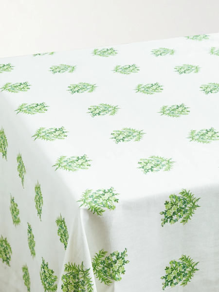  Emilia Wickstead Emilia Wickstead - Printed Linen Tablecloth - Green 