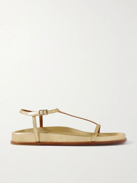  Emme Parsons Emme Parsons - Aya Metallic Leather Sandals - Gold 