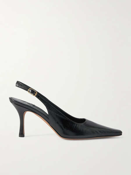  Emme Parsons Emme Parsons - Elana Textured-leather Slingback Pumps - Black 