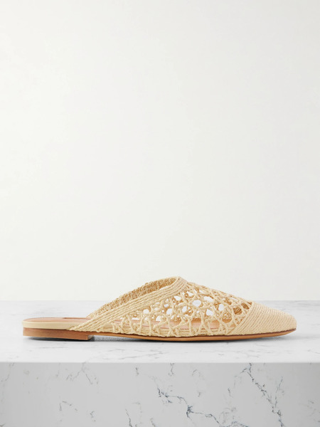 Emme Parsons Emme Parsons - Woven Raffia Mules - Beige 