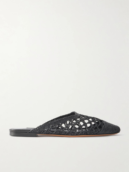  Emme Parsons Emme Parsons - Woven Raffia Mules - Black 