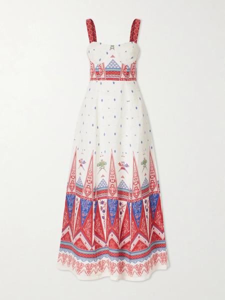  Emporio Sirenuse Emporio Sirenuse - Azzurra Printed Linen Maxi Dress - Red 