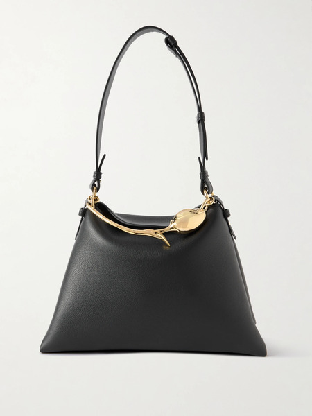 Erdem Erdem - Bloom Large Embellished Textured-leather Shoulder Bag - Black 