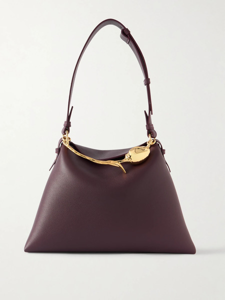  Erdem Erdem - Bloom Large Embellished Textured-leather Shoulder Bag - Burgundy 