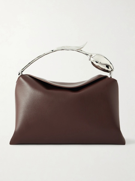  Erdem Erdem - Bloom Medium Leather Shoulder Bag - Burgundy 