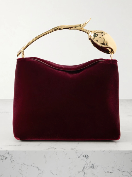  Erdem Erdem - Bloom Mini Velvet Clutch - Burgundy 