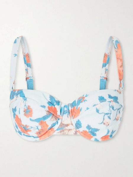  Erdem Erdem - Floral-print Bikini Top - Blue 