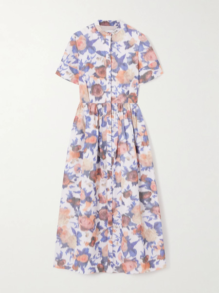  Erdem Erdem - Floral-print Cotton-blend Taffeta Midi Dress - Multi 