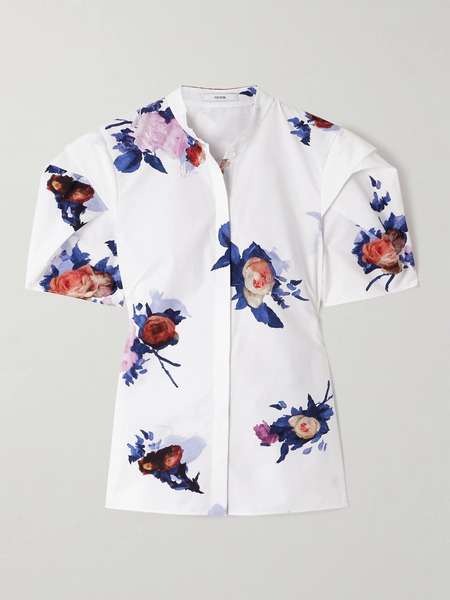  Erdem Erdem - Floral-print Cotton-poplin Blouse - White 
