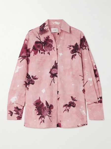  Erdem Erdem - Floral-print Cotton-poplin Shirt - Pink 
