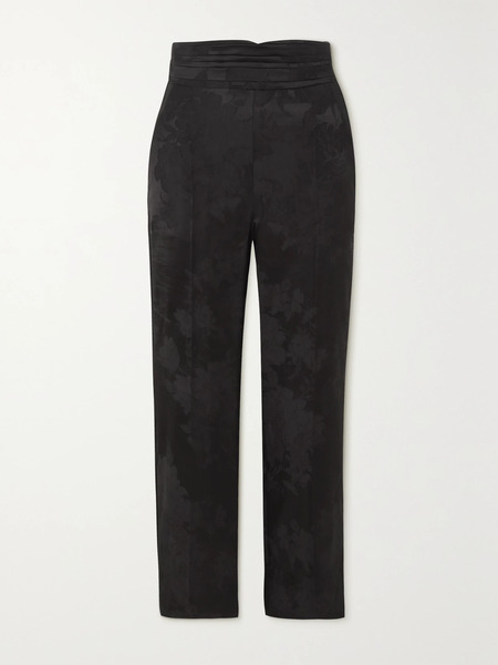  Erdem Erdem - Helga Cropped Wool-blend Jacquard Slim-leg Pants - Black 