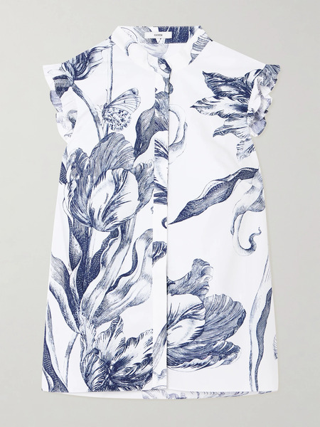  Erdem Erdem - Ruffled Floral-print Cotton-poplin Blouse - Ivory 