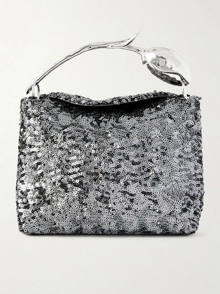  Erdem Erdem - Sequined Satin Clutch - Gunmetal 